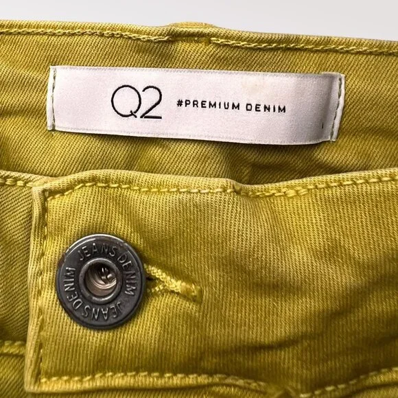 Q2 Yellow High Rise Skinny Jeans Button Fly Size 6 - Picture 3 of 9